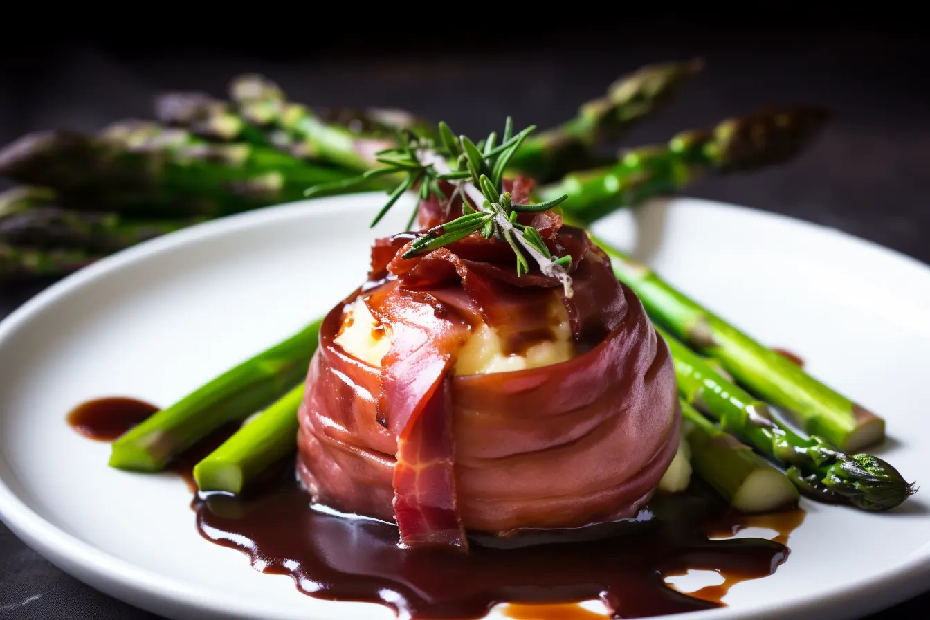 Gebackener Spargel mit Apfel-Rotwein-Sauce