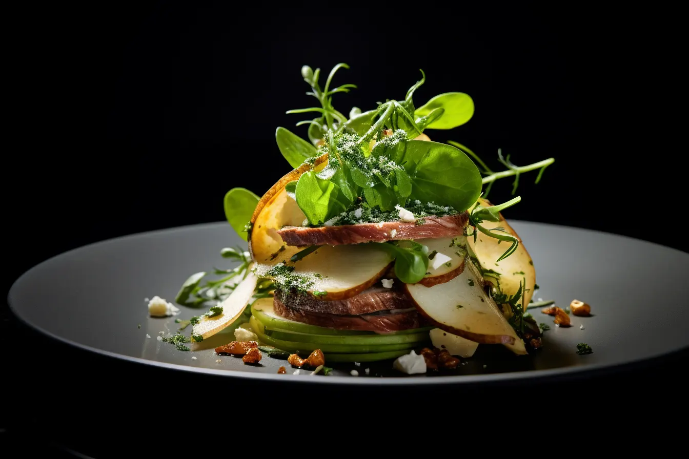 Lamb's lettuce with fried pear