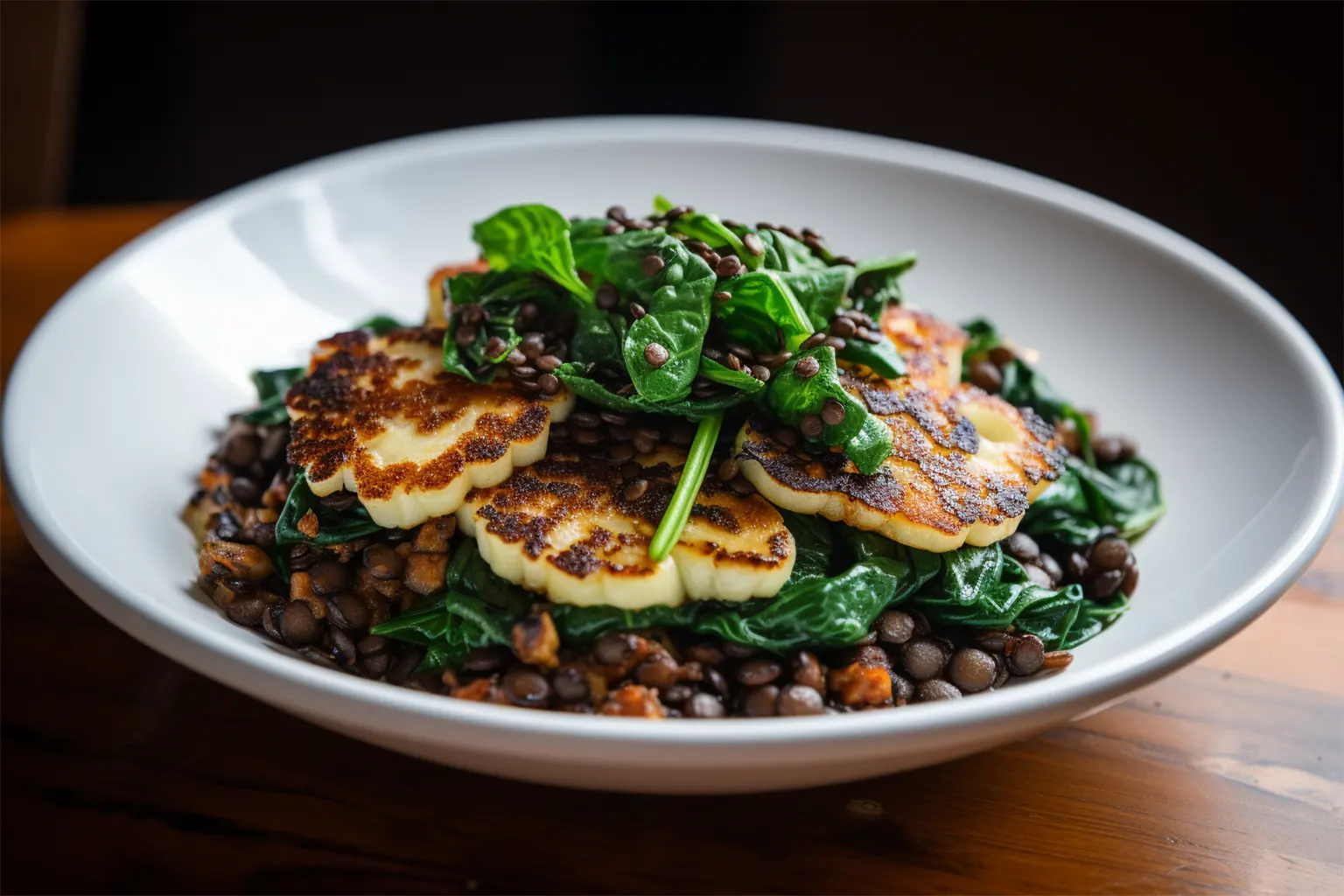 Roasted Cauliflower with Goutweed Lentils