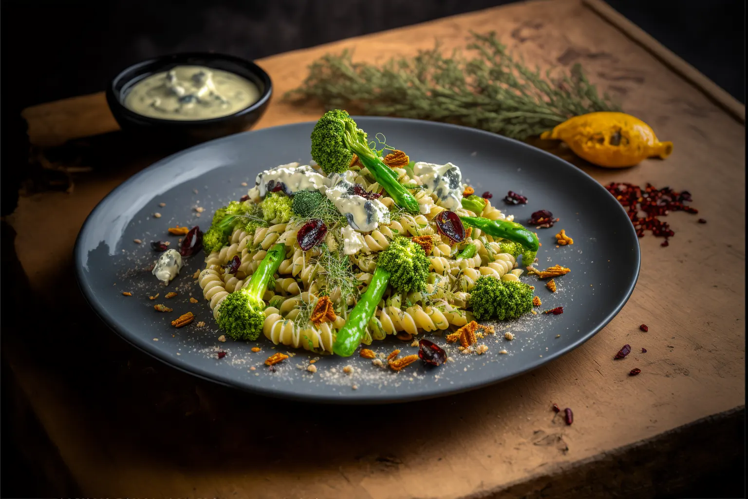 Gemelli-Gorgonzola-Birne-Brokkoli-Tomaten-Getümmel