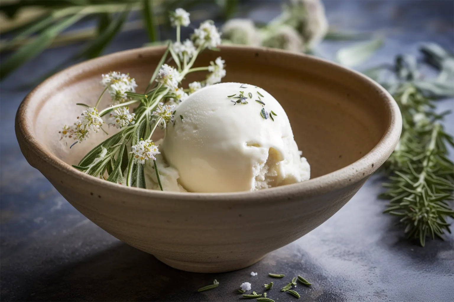 Joghurt-Holunderblüten-Rosmarin-Eis