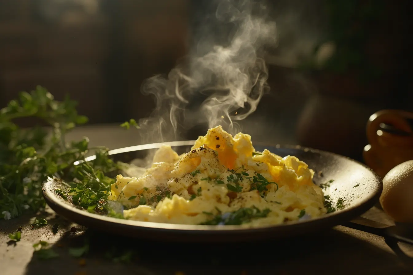 Scrambled Eggs With Mustard Sauce