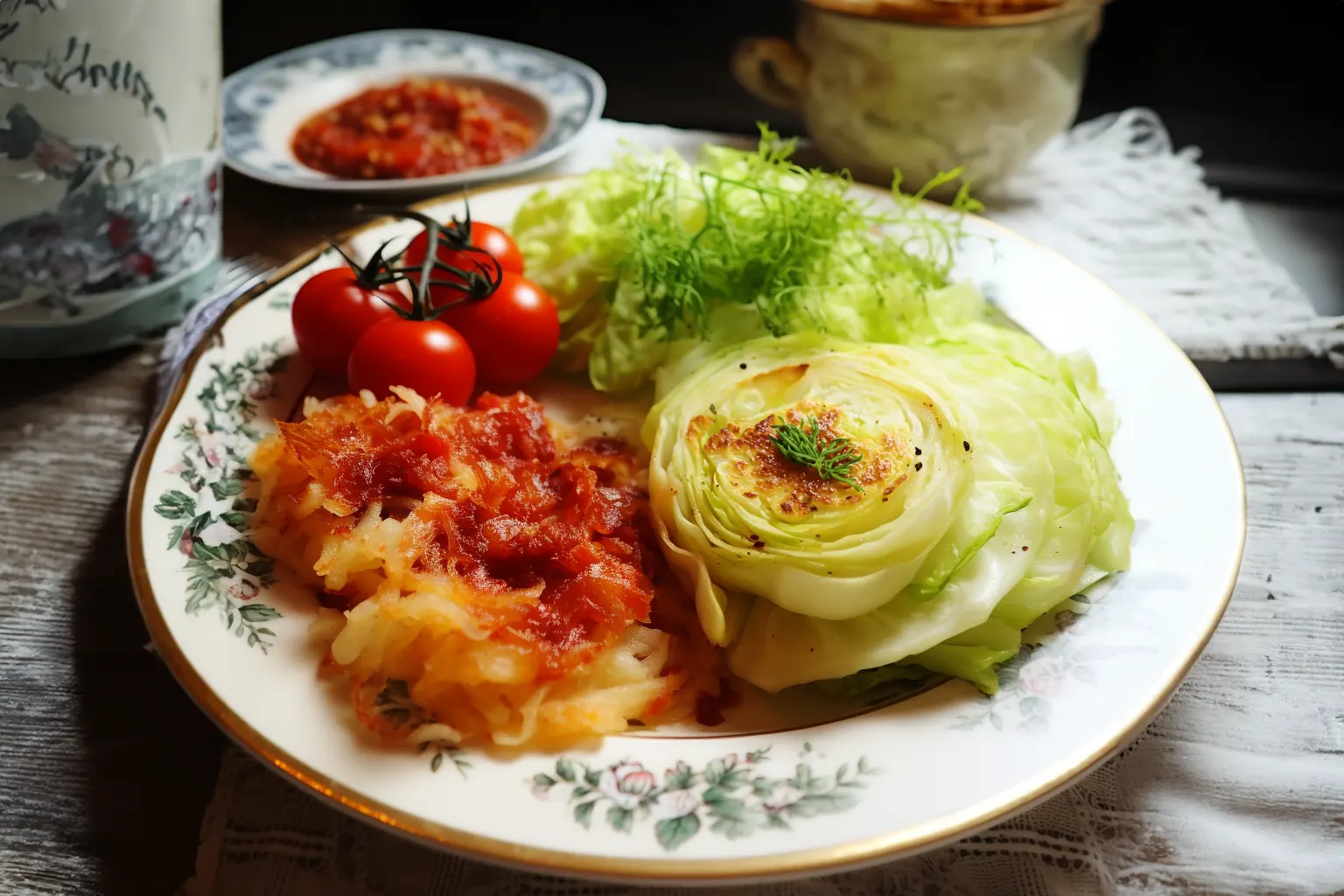 Pointed Cabbage Au Gratin With Pici Arrabiata