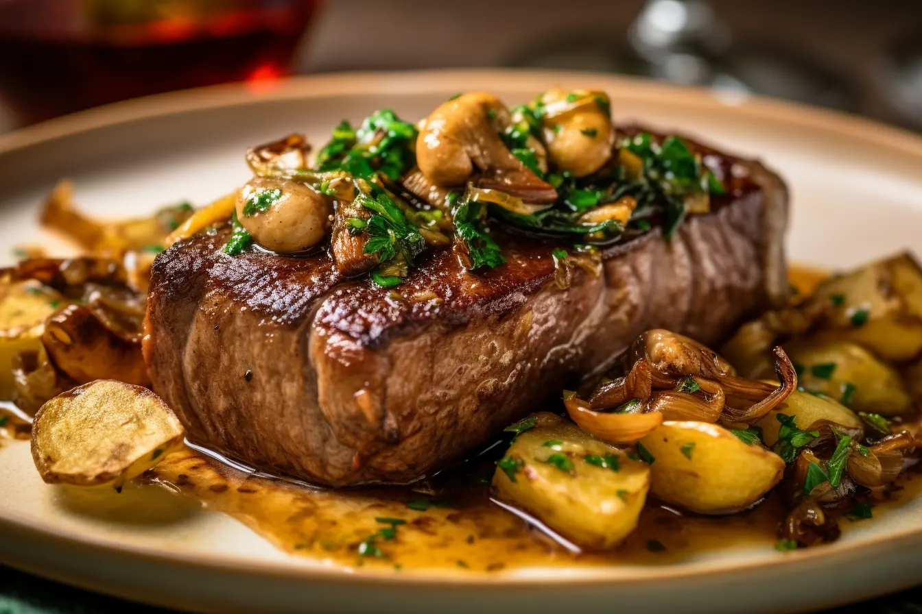 Hüftsteak mit Pfifferlingen und Kartoffelgratin