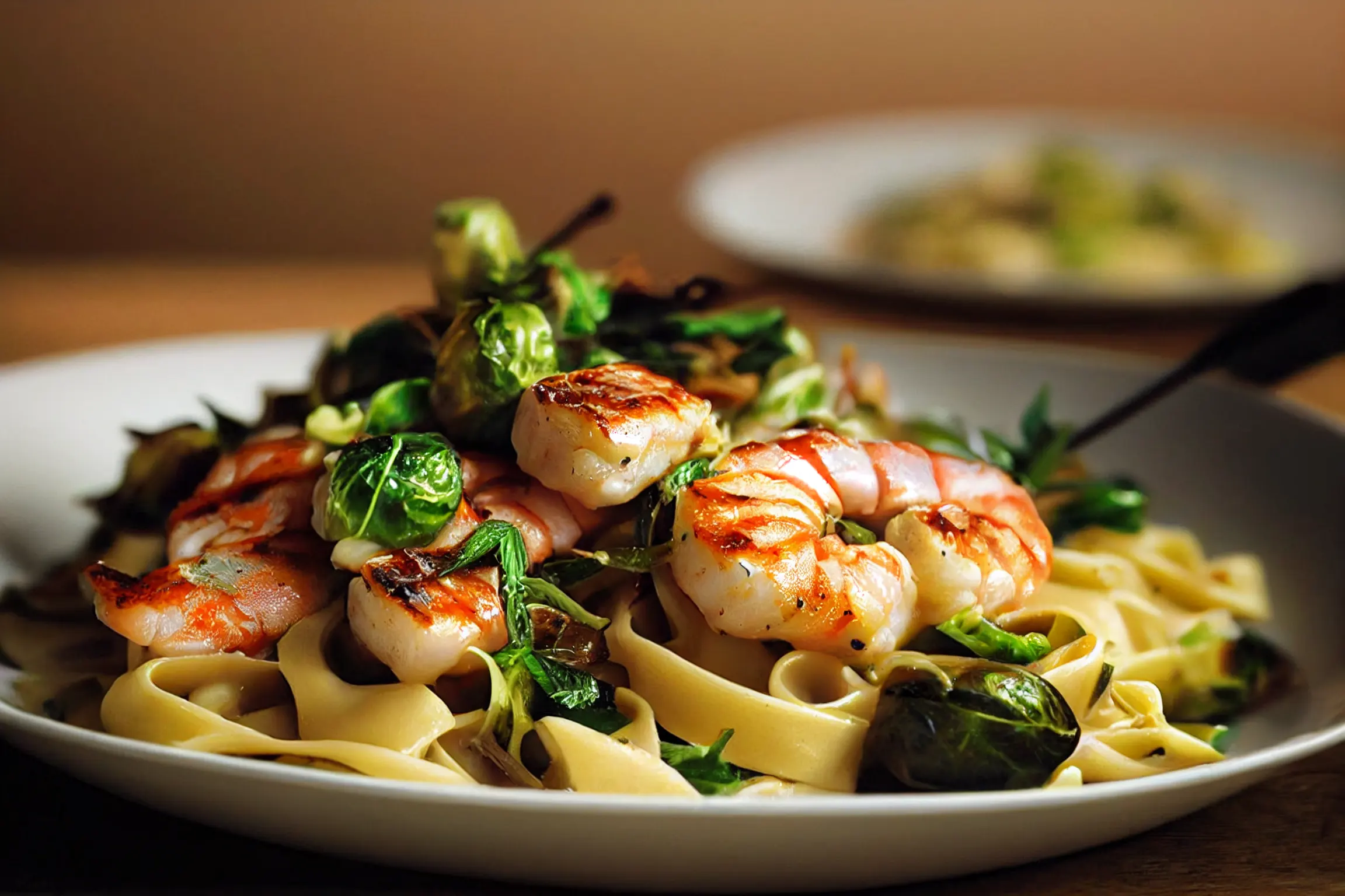 Winterliches Fischduo mit Maronen-Pasta