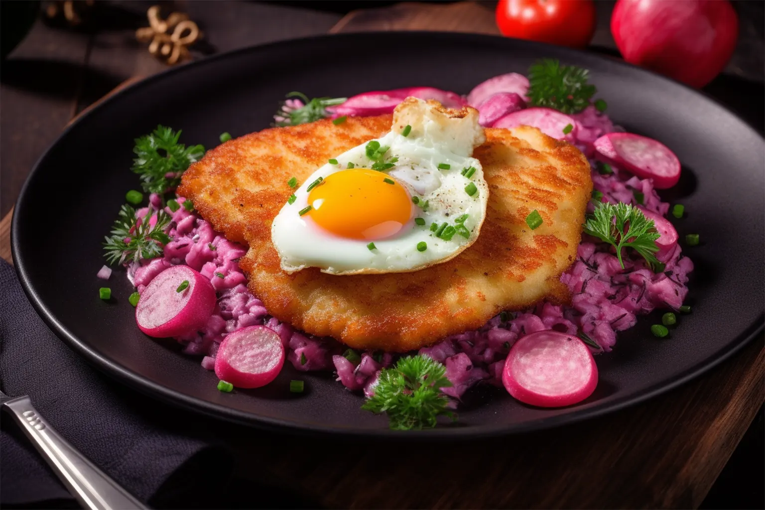 Wiener Schnitzel mit rotem Kartoffelsalat