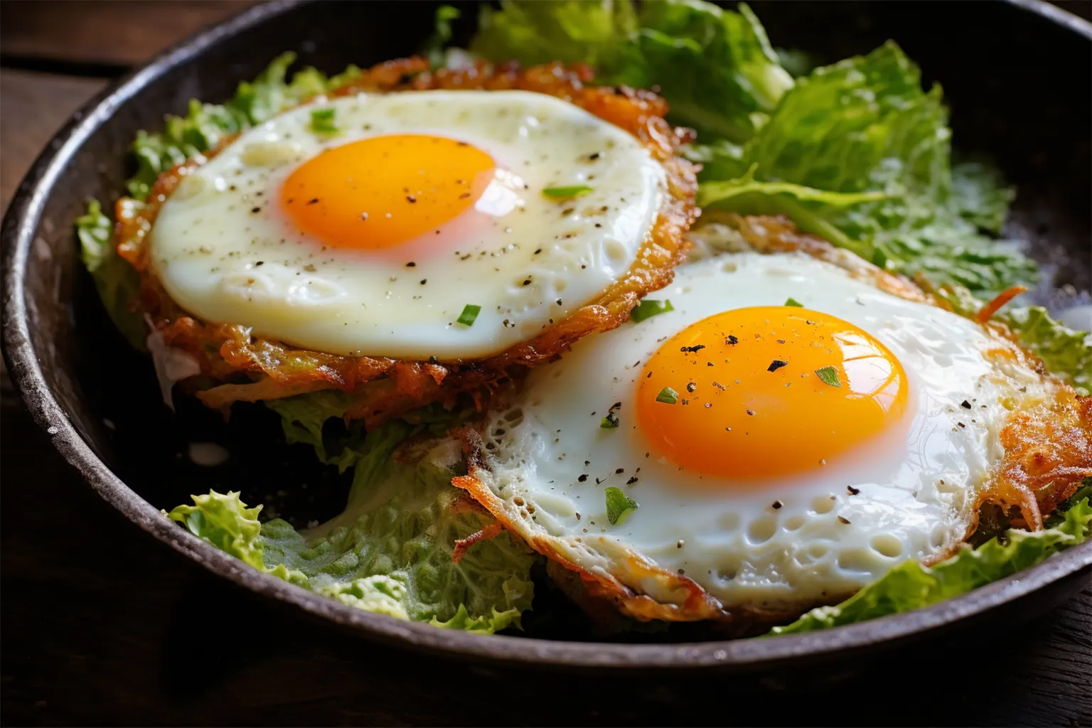 Savoy Cabbage Patties with Fried Egg