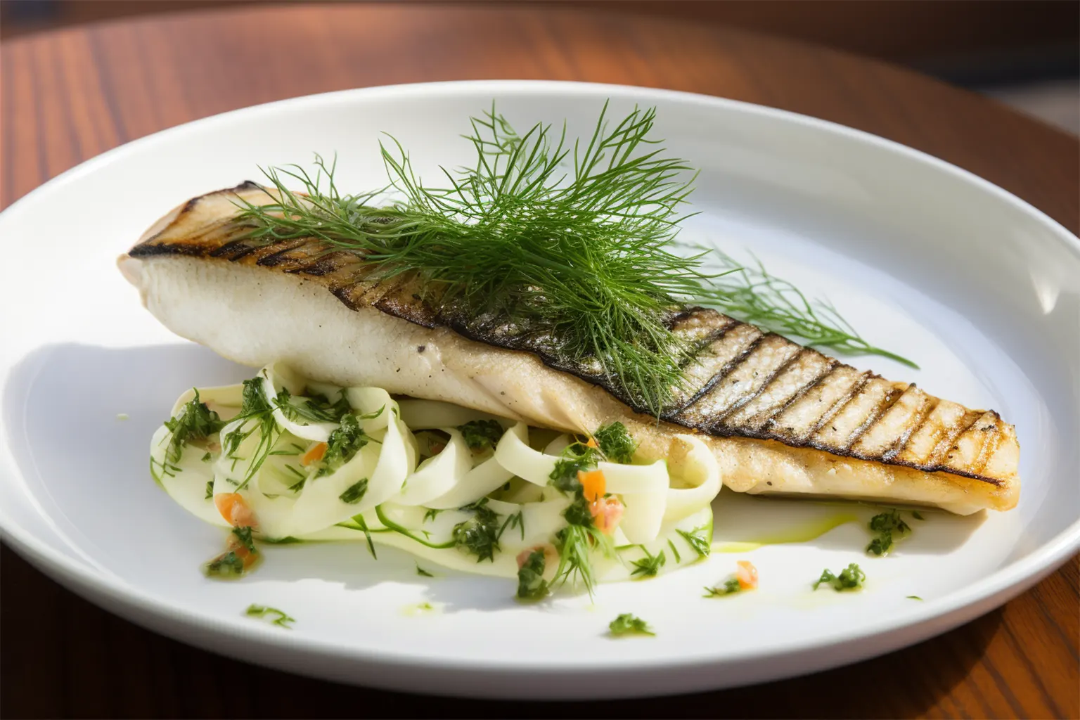 Wolfsbarschfilet mit Fenchelsalat